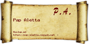 Pap Aletta névjegykártya